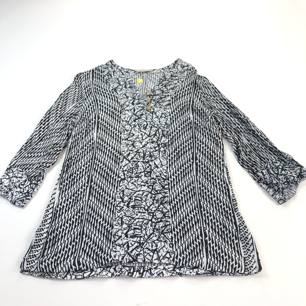 Soft Surroundings Small 100% Rayon Flowy Pullover Top Blouse Black PLS READ
